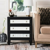 SAFAVIEH Marlon Solid Classic 3 Drawer Mirror Chest, Black