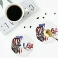 thumbnail image 5 of Disketp Patriotic Skull Art Funny Coasters,6 Pcs Leather Coasters with Holder, Perfect Housewarming Hostess Gifts,Protect Furniture from Water Marks Scratch and Damage,Octagon, 5 of 7