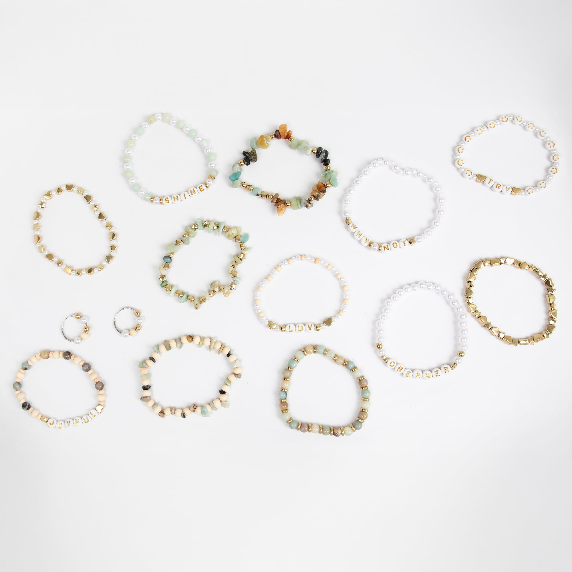 Cousin DIY Artisan Bead Kit for Jewelry Making - 1440 Pieces Includes Stone, Letter, Copper, Plastic Pearl, and Wood Beads