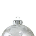 thumbnail image 2 of Northlight 4" Frosted and Starred Glass Christmas Ornament - Silver, 2 of 3