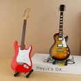 thumbnail image 3 of Mini Guitar Miniature Model Electric Bass Electric Guitar Model Miniature Wooden Mini Musical Instrument Model Collection (Style 13,15cm), 3 of 7