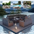thumbnail image 3 of Gotland 12 Pieces Outdoor Patio Furniture Set PE Rattan Wicker Conversation Set w/10 Seats and 2 Coffee Tables, 3 of 7