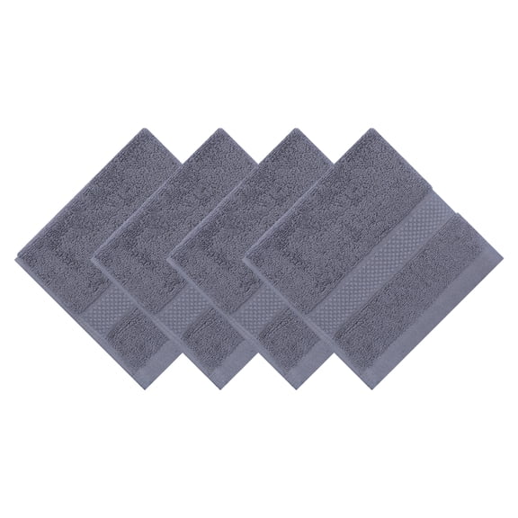 Unique Bargains Solid Cotton 13" x 13" Soft Absorbent Reusable Washcloths Grey 4pk
