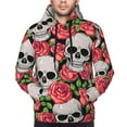 thumbnail image 4 of Bingfone Skull And Roses Men'S Drawstring Hoodie Long Sleeve Pocket Sweatshirts-Xx-Large, 4 of 9