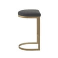 thumbnail image 4 of Madison Park Maison 25" Solid Wood Polyester Counter Stool in Charcoal/Gold, 4 of 9