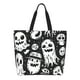 thumbnail image 1 of Balery Black White Spooky Ghosts Bolsa Tote Estilo Estético con Cremalleras, Bolsa de Hombro, Bolsa de Compras Grande y Plegable, 1 of 8