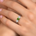 thumbnail image 4 of Gem Stone King 925 Silver and 10K Yellow Gold Green Chrome Diopside and White Moissanite Engagement Ring for Women | 1.50 Cttw | Round 5MM | Gemstone Birthstone | Size 9, 4 of 7