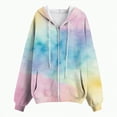 thumbnail image 5 of Towmus Women's Novelty Print Zip Up Hoodies Drawstring Gradient Hooded Sweatshirt Long Sleeve Cute Tops With Pocket XS-6XL, 5 of 6