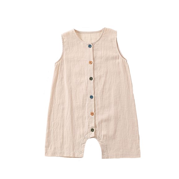 MEZZALL Boys Romper Jumpsuit For Summer Casual Wear Button Closure Sleeveless Design For Everyday Use Ideal For Ages 1 To 3 Comfortable And Relaxed Fit Classic Toddler Wear