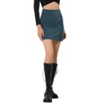 thumbnail image 4 of INSPIRE CHIC Women's Skirt Corduroy High Waist Button Decor A Line Mini Skirt XL Dusty Blue, 4 of 6