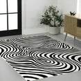 thumbnail image 3 of JONATHAN Y SCANDINAVIAN 5 x 8 Area Rug, Maribo Abstract Groovy Striped - Black/White, SCN103F-5, 3 of 7