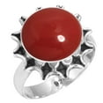 thumbnail image 1 of 925 Silver Ring For Women - Teens Red Stone Stone Silver Ring Size 9.5 October Birthstone Fashion Silver Ring Size 9.5 Gift For Mom On Birthday 925 Gemstone Silver Jewelry, 1 of 5