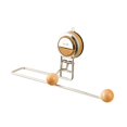 thumbnail image 2 of Soporte para papel de cocina, soporte para colgar paños de cocina, montado en la pared, fácil de instalar, resistente al óxido, sin taladro, soporte Color madera natural, 2 of 8