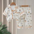thumbnail image 2 of RUTAYY Toddler Girls Clothing Pajama Sets Cute Print Turndown Collar Long Sleeve with Button Tops Elastic Waist Pants Sleepwear Outfit Comfortable Fun & Vibrant Designs, 2 of 3