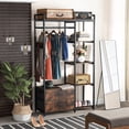 thumbnail image 2 of Tribesigns Freestanding Closet Organizer with Hanging Rod, Shelves and 2 Fabric Drawers, Heavy Duty Garment Rack, Rustic Brown, 2 of 10
