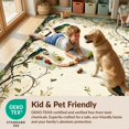 thumbnail image 4 of Design&I 8'x10' Washable Area Rug Moody Whimsical Bird Botanical Vintage Scroll Foliage Border for Dining Room, Large Office, Lounge, Snag-Free, 4 of 7