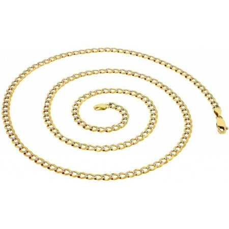 Pori Jewelers 14K Solid Gold Cuban Pave Chain Necklace