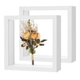 thumbnail image 1 of 2-Pack Dried Flower Frame, 6 x 6 Inch Double Acrylic Wooden Dried Flower Photo Floating Frame [White], 1 of 7