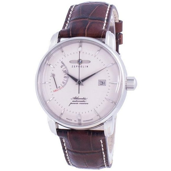 Zeppelin Z84625 Atlantik White Dial Leather Strap Automatic Men Watch, Blue