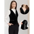 thumbnail image 2 of Chaleco Retro de Terciopelo para Mujer Allegra K Cuello En V Sin Mangas Negro XS, 2 of 6