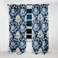 thumbnail image 4 of Designart "Balanced Blue White Damask" Damask Room Darkening Curtain Single Panel, 4 of 6