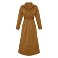 thumbnail image 2 of Purcolt Women's Elegant Maxi Dresses Dressy Casual Half Button Collared V Neck Long Sleeve Shirt Dresses Comfort Loose Fit Business Work Office Dresses, 2 of 6
