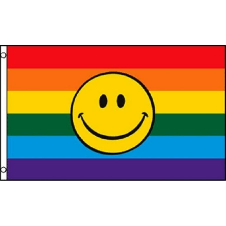 2-Pack "Woke Up Gay Again" Rainbow Smiley LGBTQ Bumper Stickers - 5 Inch Vinyl, Made In USA