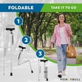 thumbnail image 4 of Bastón HoneyBull | Bastones de una sola punta para hombres y mujeres, plegables, ajustables, resistentes hasta 113 kg, bastones para personas mayores (plateados), 4 of 5