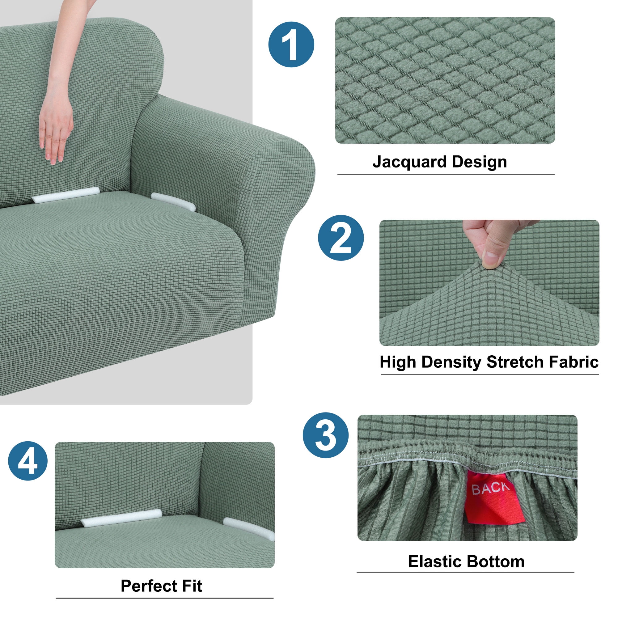 Unique Bargains Stretch Slipcover Washable Furniture Covers for Dogs Asparagus Large