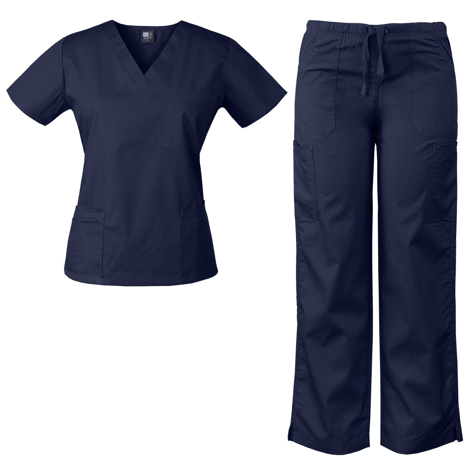 Medgear MedGear Womens Scrubs Set Medical Uniform 4 Pocket Top