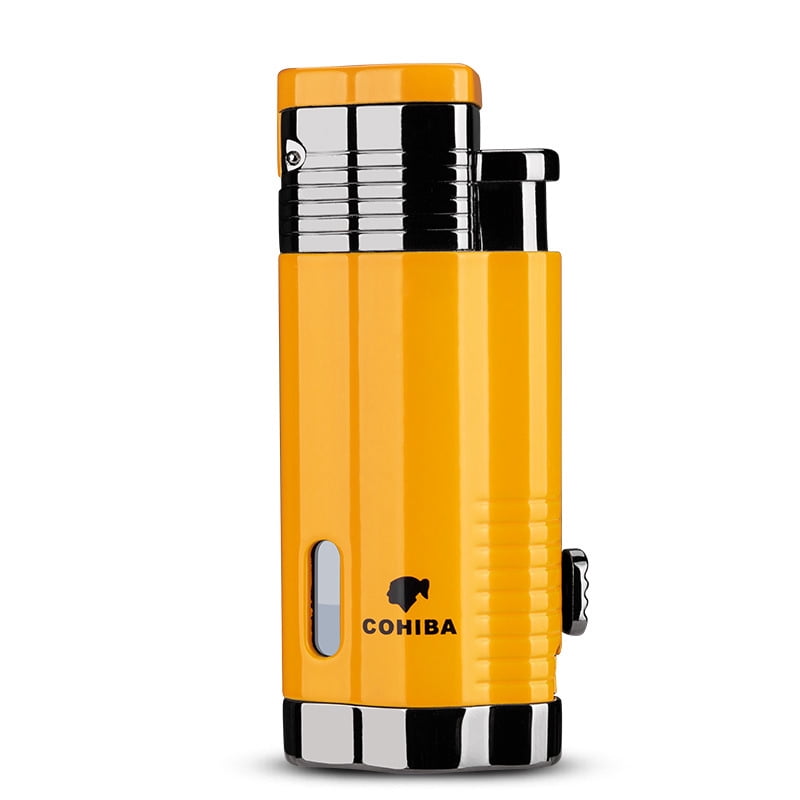 Cigar Lighter Fashion Trend Windproof Direct Punch Metal Titanium Alloy Small Spray Gas Lighters Gift Box