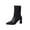 Black, variant on Black Ladies Mid Calf Boots Square Toe Block Heel Mid Heel Short Straight Shaft Winter Casual Shoes For Daily Wear And Everyday Outings Size 36