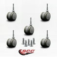 thumbnail image 2 of 2 Inch Gray Floor Safe Twin Wheel Casters 5/16 Grip Neck Stem Set of 5 SCC, 2 of 2