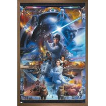 Star Wars: Original Trilogy - Collage Wall Poster, 22.375" x 34", Framed