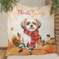 thumbnail image 3 of Happy Thanksgiving Shih Tzu with Turkey Pumpkins Autumn Vibes Quilt Blanket Lion Dog Lover Gifts Cozy Comforter Throw Blanket - 12018, 3 of 5