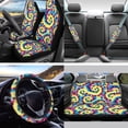 thumbnail image 2 of Yuyamidu Cute Dog Paw Car Seat Covers Full Set with Steering Wheel Cover Seat Belt Strap Cover Tie Dye Garbage Bag Rearview Mirror Protective Cover Cup Coasters Keychain 13 Pcs, 2 of 7