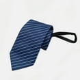 thumbnail image 2 of Sky Blue Men'S Fashion Business 3.15 Inch Wide Solid Color Jacquard Polyester Zipper Pre-Tied Necktie Easy Wear For Daily And Office Use In Sky Blue Shade, 2 of 3