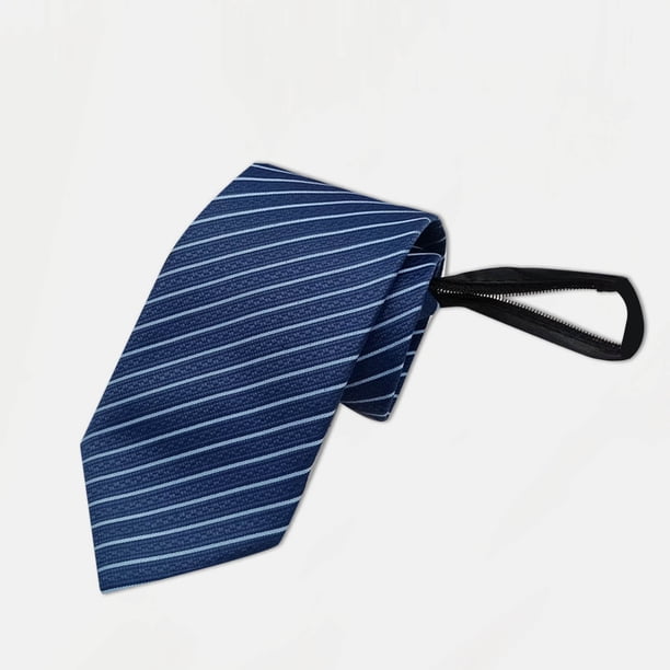 Camisa de vestir de negocios de moda para hombre de 8 cm, corbata de poliéster lisa con cremallera y lazo. Corbata de poliéster para hombre.