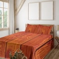 thumbnail image 3 of Ambesonne Rustic Fitted & Top Sheet Set with Shams, Wood Timber Floor Orange, Marigold Paprika Amber, 3 of 8