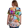 thumbnail image 5 of Super Why Women's Shirt V-Neck Breathable Short-Sleeve T-Shirt Casual Fashion Tee Soft & Trendy Blouse 2XL, 5 of 8