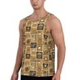 thumbnail image 2 of Pofeuu coffee Stamps Print Men's Workout Tank Tops Sleeveless Muscle Gym Shirt Quick Dry-4X-Large, 2 of 7