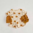 thumbnail image 5 of ITSAME Girls Outfit Sets Cartoon Print Crewneck T-Shirt & Shorts 2-Piece Kids Loose Casual Clothes Brown Size 2T, 5 of 7