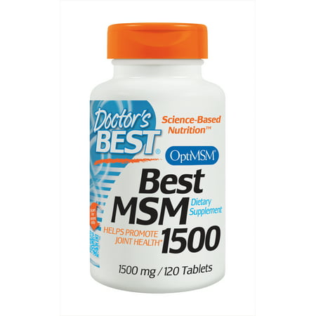 Doctor's Best MSM with OptiMSM, Non-GMO, Gluten Free, Joint Support, 1500 mg, 120