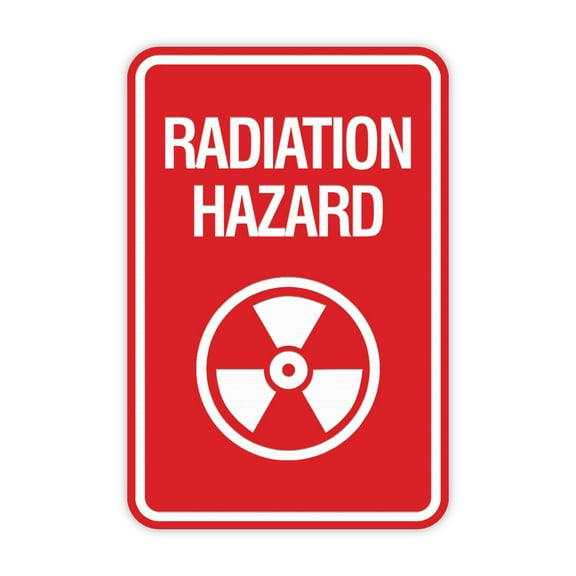 Signs ByLITA Portrait Round Radiation Hazard Sign (Red) - Large