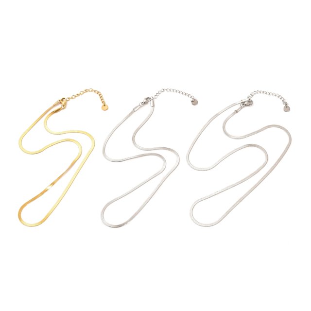 304 Stainless Steel Snake Chain Necklaces Long-Lasting Plated Mixed Color 16.14 inch(41cm)