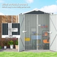 thumbnail image 4 of Outsunny 4.4' x 3' Outdoor Storage Shed w/ Lockable Wide Doors, Dark Grey, 4 of 10