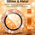 thumbnail image 3 of Bling Glitter Camera Lens Protector for iPhone 17 Pro, 9H Tempered Glass Camera Cover Screen Protector Metal Ring Decoration Accessories,Orange, 3 of 5