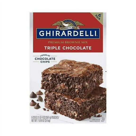 Ghirardelli Triple Chocolate Premium Brownie Mix 6 Pack, 7.5 lb