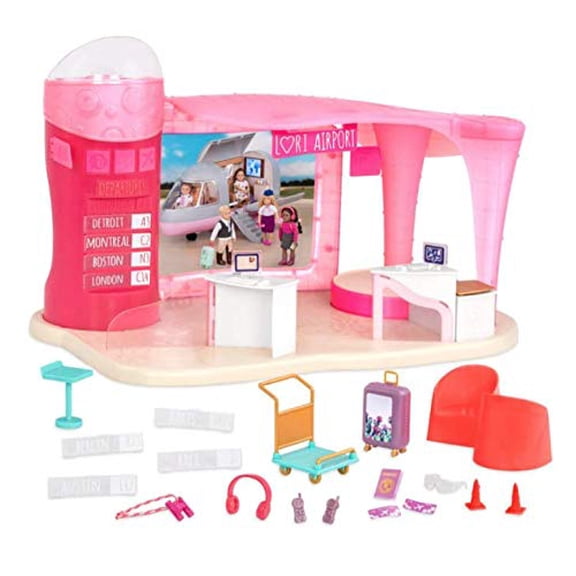 Lori Dolls Jetset Airway Airport Playset for 6-Inch Dolls with Moving Carousel