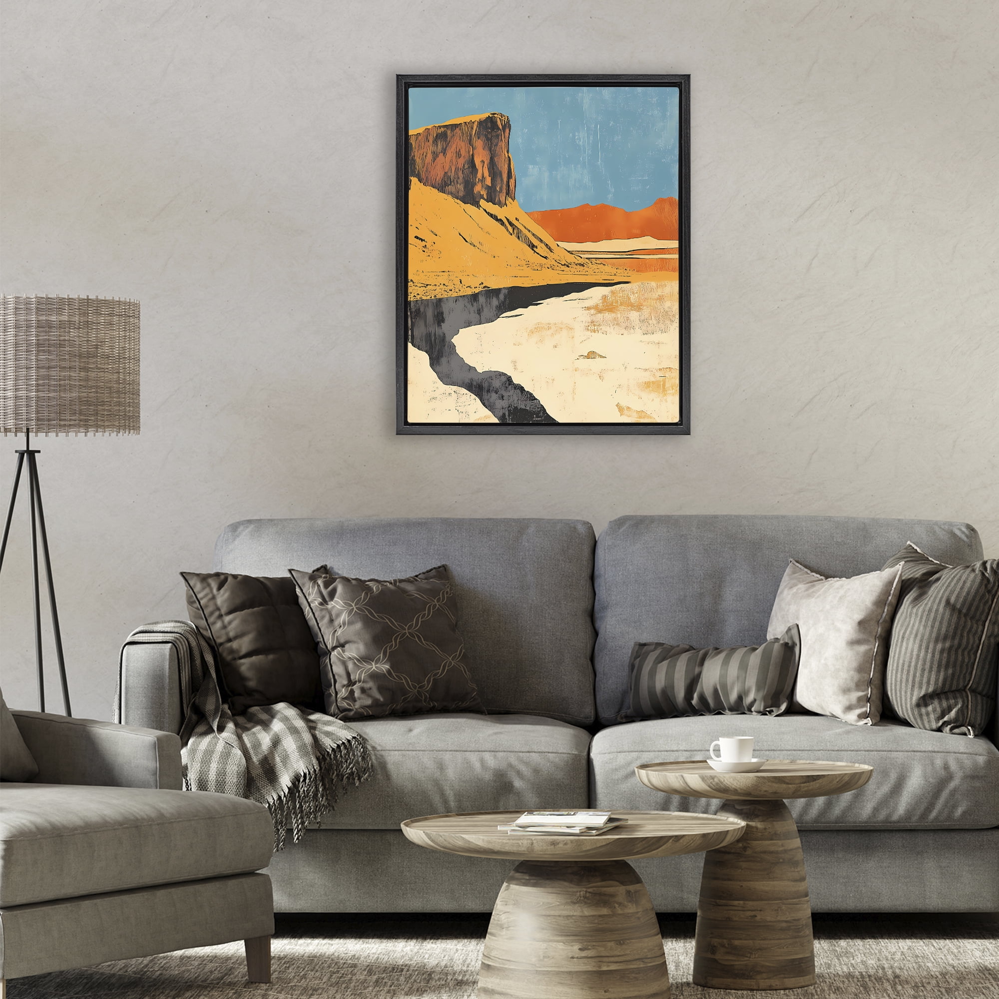 Stupell Industries Canyon Pass Pathway Black Framed Floater Canvas Wall Art, design by Walker Noble